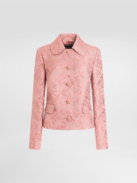 Single-breasted floral quilted jacquard Gabbana jacket