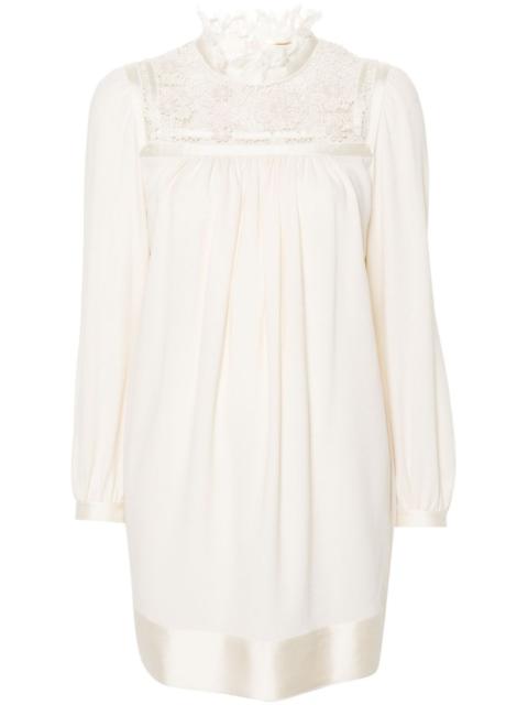 Broderie Anglaise long-sleeve minidress