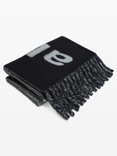 Jacquard Logo Scarf in Alpaca-Wool Blend