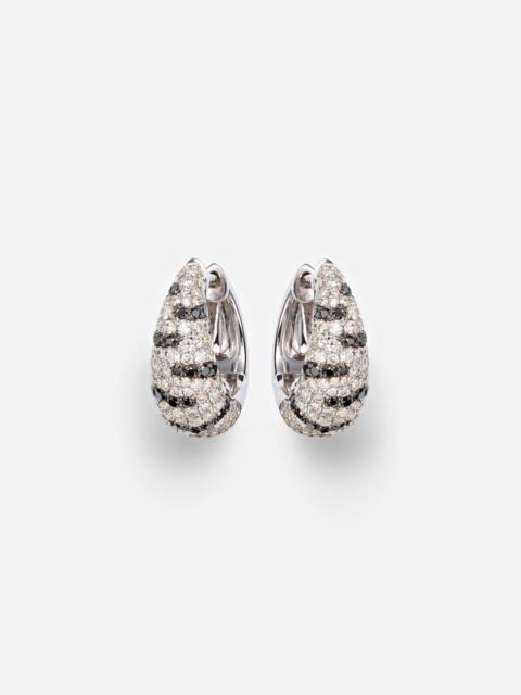 Zèbre 18kt white gold hoop earrings with diamonds
