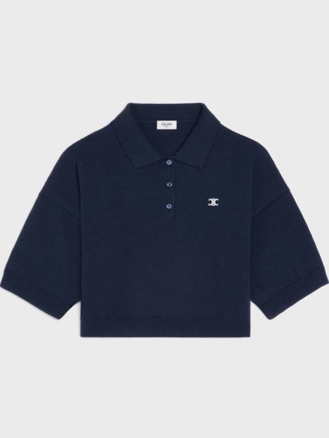 triomphe cropped polo in wool