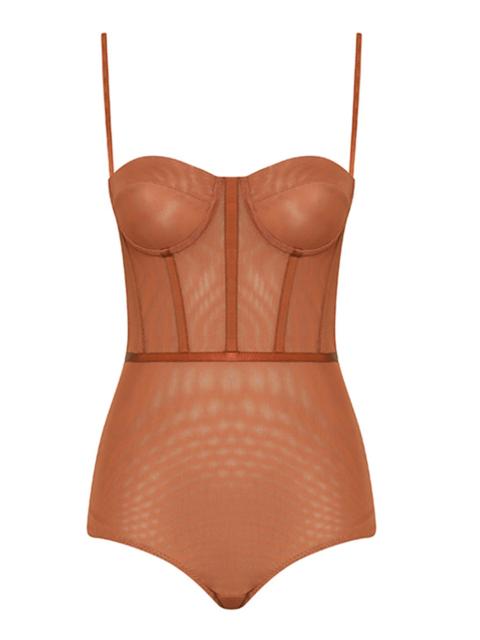 Rebellion Corset Bodysuit tan