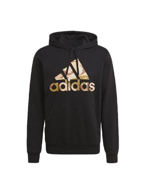 adidas M Camo Hd Logo Printing Sports hooded Long Sleeves Black GL0019