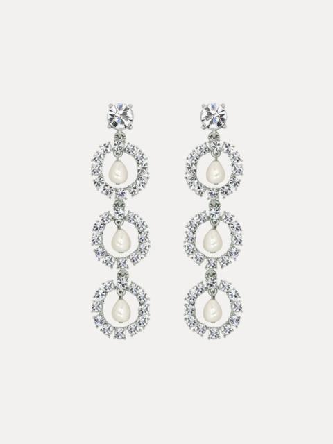 CRYSTAL DISC DROP EARRINGS