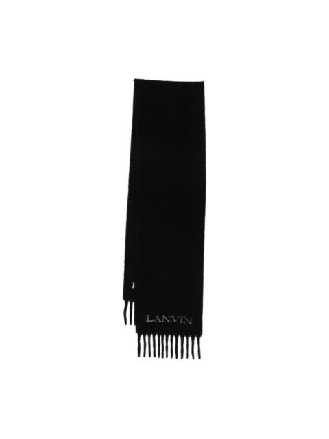 logo fringed scarf