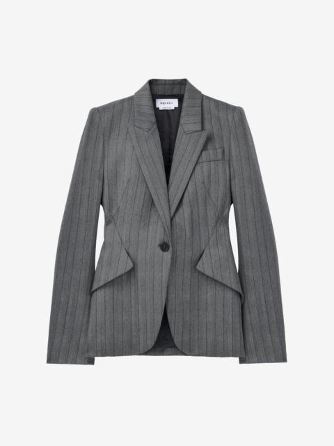 Herringbone Single-Breasted Jacket