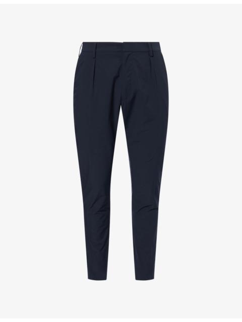 Slim-Leg Mid-Rise Woven Trousers