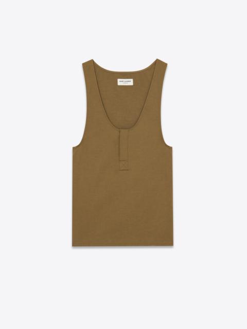 henley tank in cotton twill