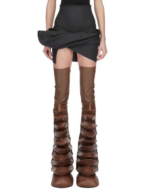Black Porterville Draped Denim Miniskirt