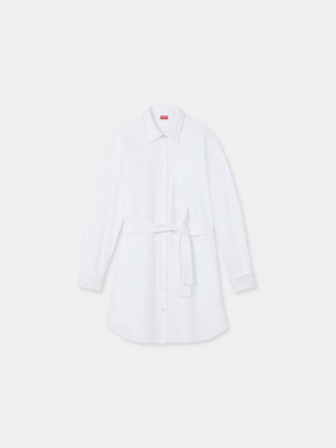 Shirt dress with kimono sleeves in oxford cotton