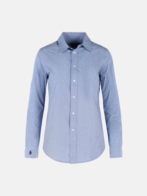 BLUE STRETCH COTTON SHIRT