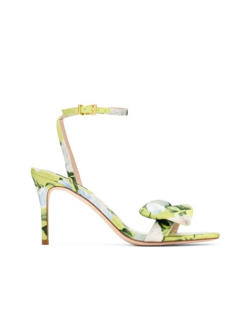 CHELSEA OBI-BOW OPEN TOE - CITRINE PEONIES