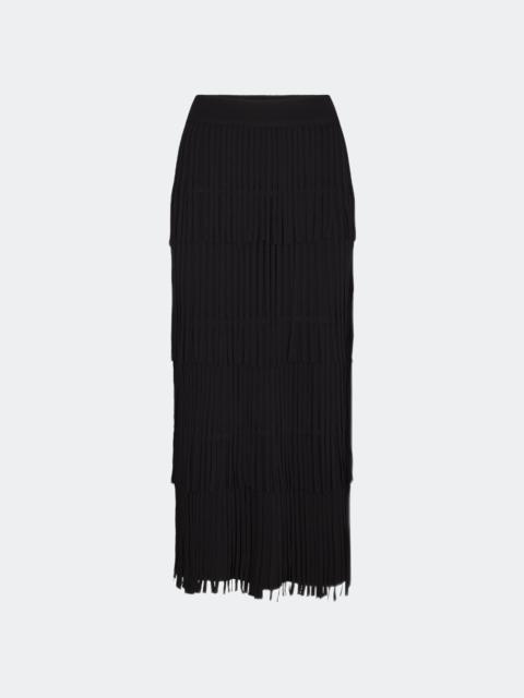Za Za Knit Fringe Skirt In Black