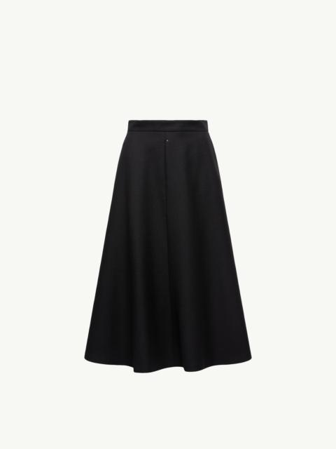 Mouliné Wool Midi Skirt