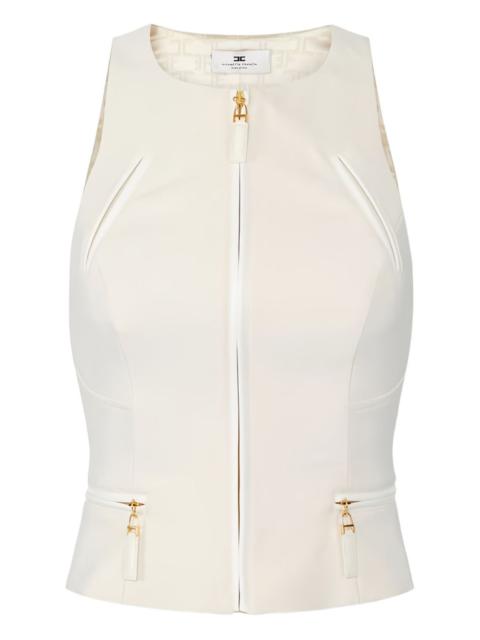 double-layer zip-up top