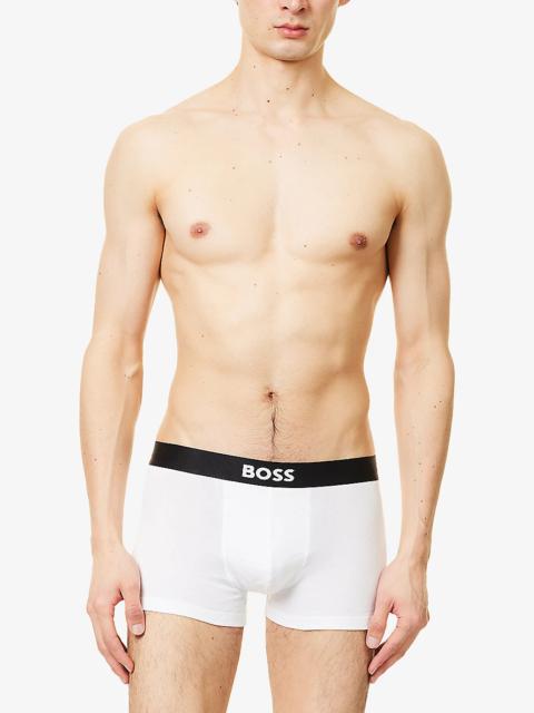 BOSS ONE x David Beckham Logo-Waistband Pack of Three Stretch-Cotton Trunks