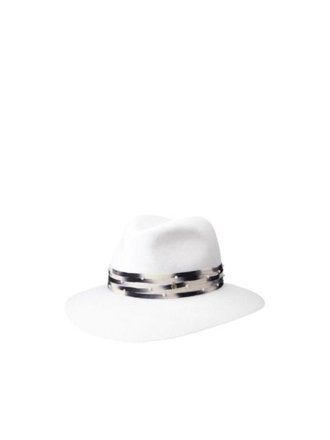 pearl-embellished hat