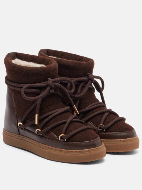 Felt Wedge leather-trimmed snow boots