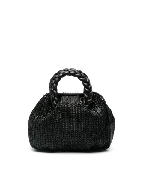 trapeze raffia tote bag
