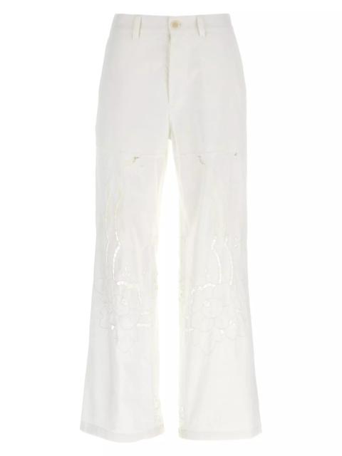 Cut-out embroidery pants