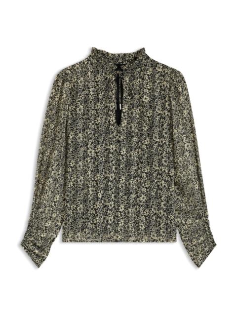 RELAXED-FIT BLOUSE IN PRINTED SEERSUCKER