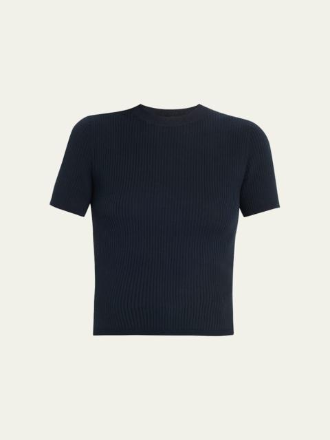 Dorset Cotton Rib Short-Sleeve Sweater