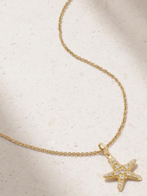 Starfish 14-karat gold diamond necklace Gold
