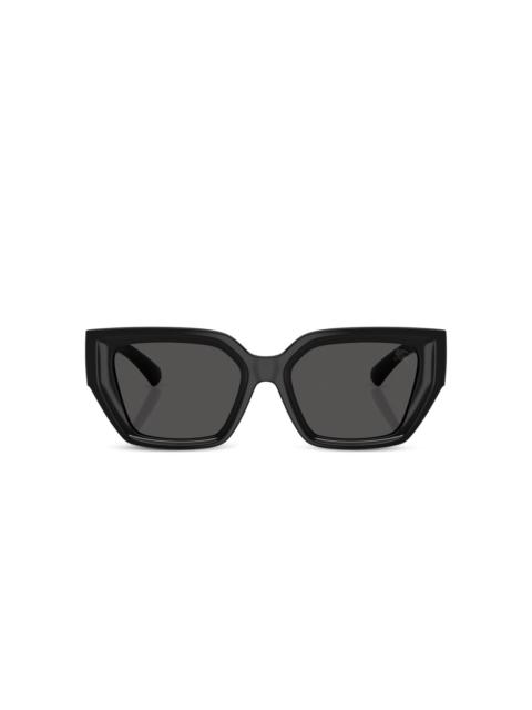 geometric-frame logo-plaque sunglasses