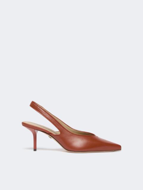 Nappa leather slingbacks - RUST