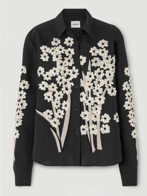 Argo Appliquéd Silk And Cotton-blend Blouse