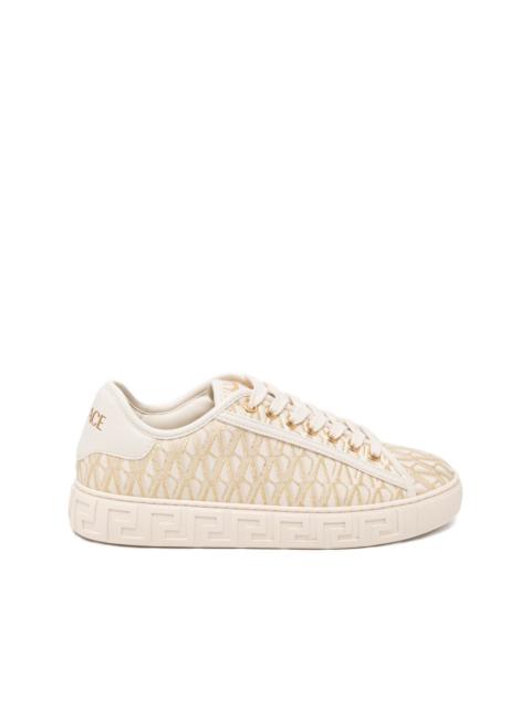 Greca-jacquard canvas sneakers