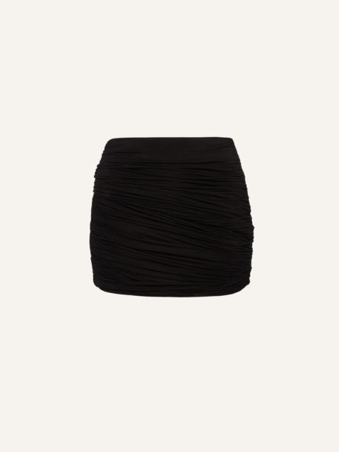 Cupro wrap mini skirt in black