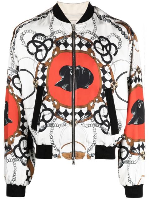 graphic-print bomber jacket