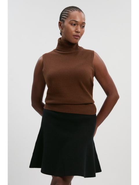 Plus Size Compact Wool Look Knit Flippy Mini Skirt
