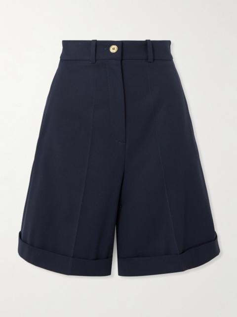 Wool-blend Twill Straight-leg Shorts