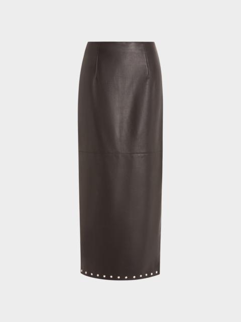 LOLA MIDI SKIRT IN LEATHER