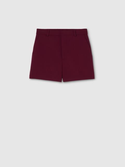 Wool crêpe shorts with embroidery