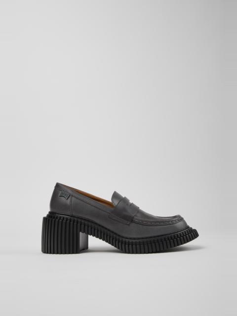 Gray Leather Moccasins for Women.