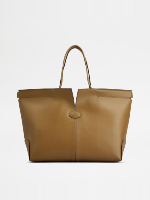 TOD'S DI BAG FOLIO IN LEATHER MEDIUM-SMALL - BROWN
