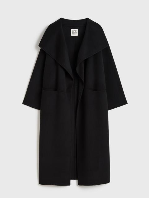 Signature wool cashmere coat black