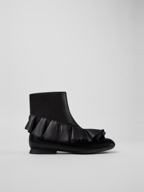 Black Leather Ankle Boots for Women.