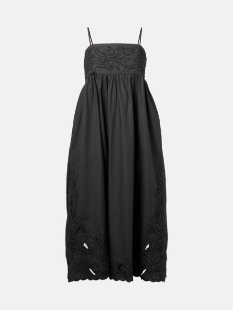 Floral embroidered cotton minidress