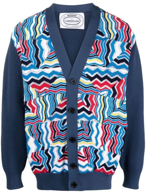 graphic print knitted cardigan