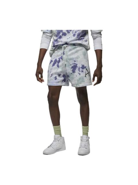 Men's Air Jordan Tie Dye Logo Knit Shorts Green Purple DM1871-366
