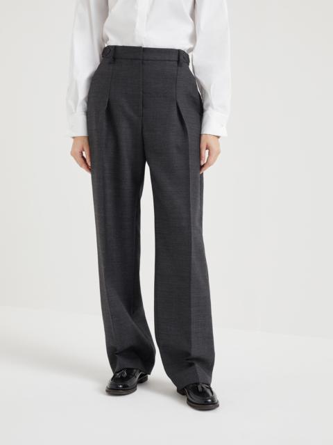 Virgin wool chevron relaxed sartorial trousers