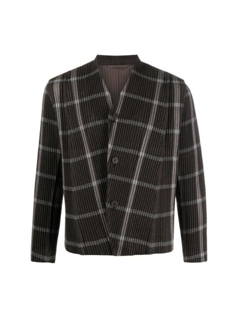 TWEED PLEATS JACKET - BLACK CHECK