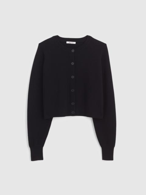 Raglan-Sleeve Cropped Cardigan in Merino Wool