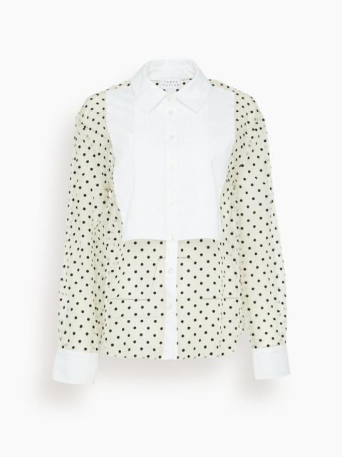 Arielle Top in Cream/Black/Optic White Multi