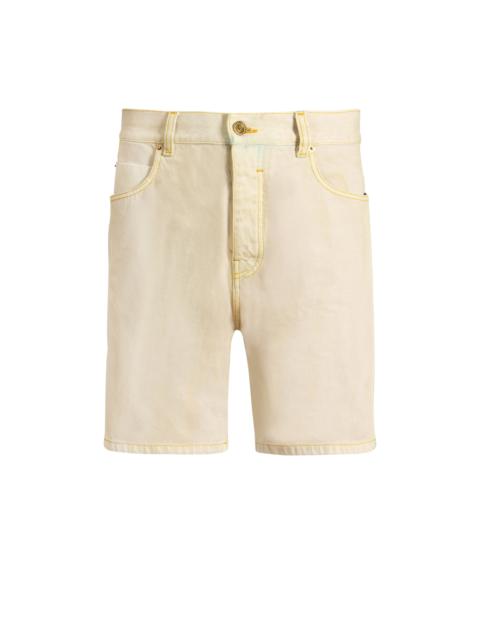 Faded denim Bermuda shorts