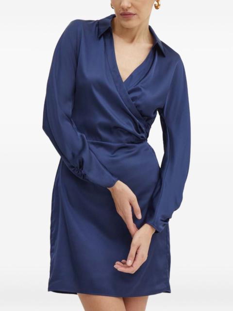 collared-neckline mini wrap dress